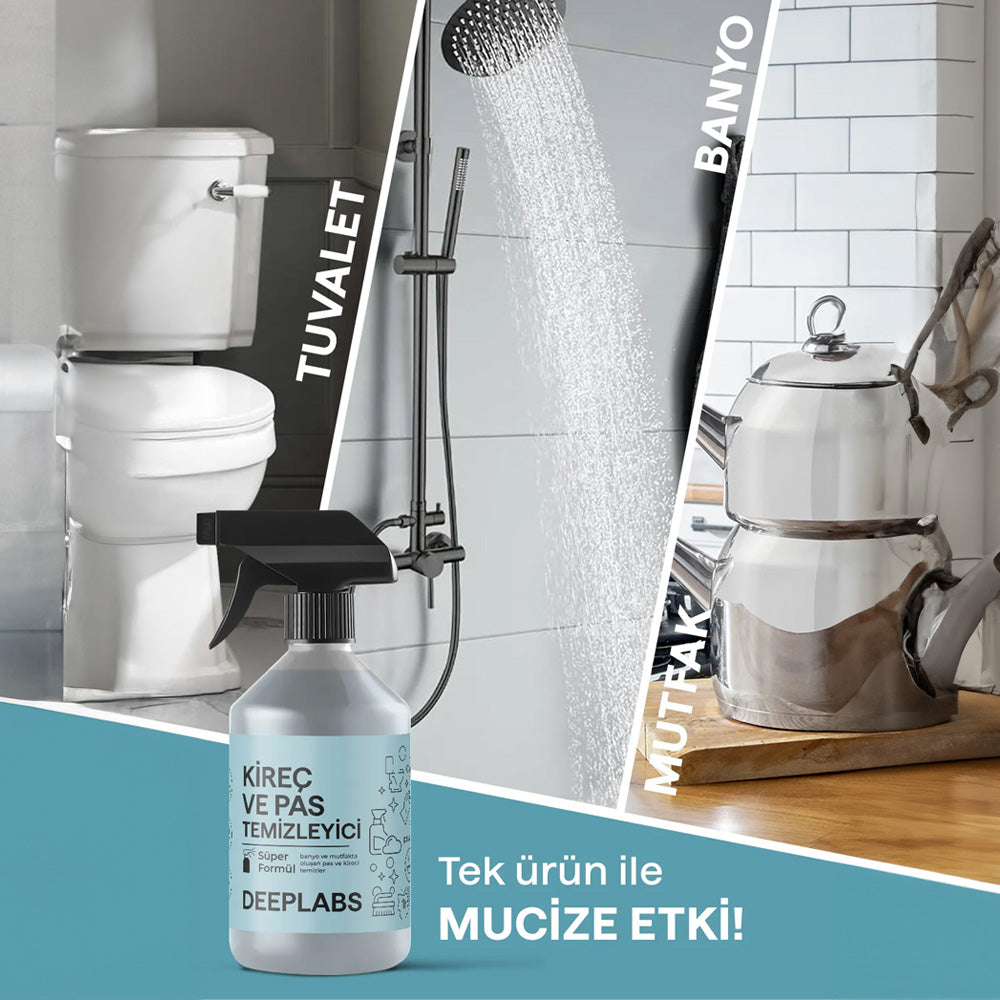 Ultra Güçlü, Banyo, Mutfak İnatçı Pas ve Kireç Temizleyici Anında Etkili Formül