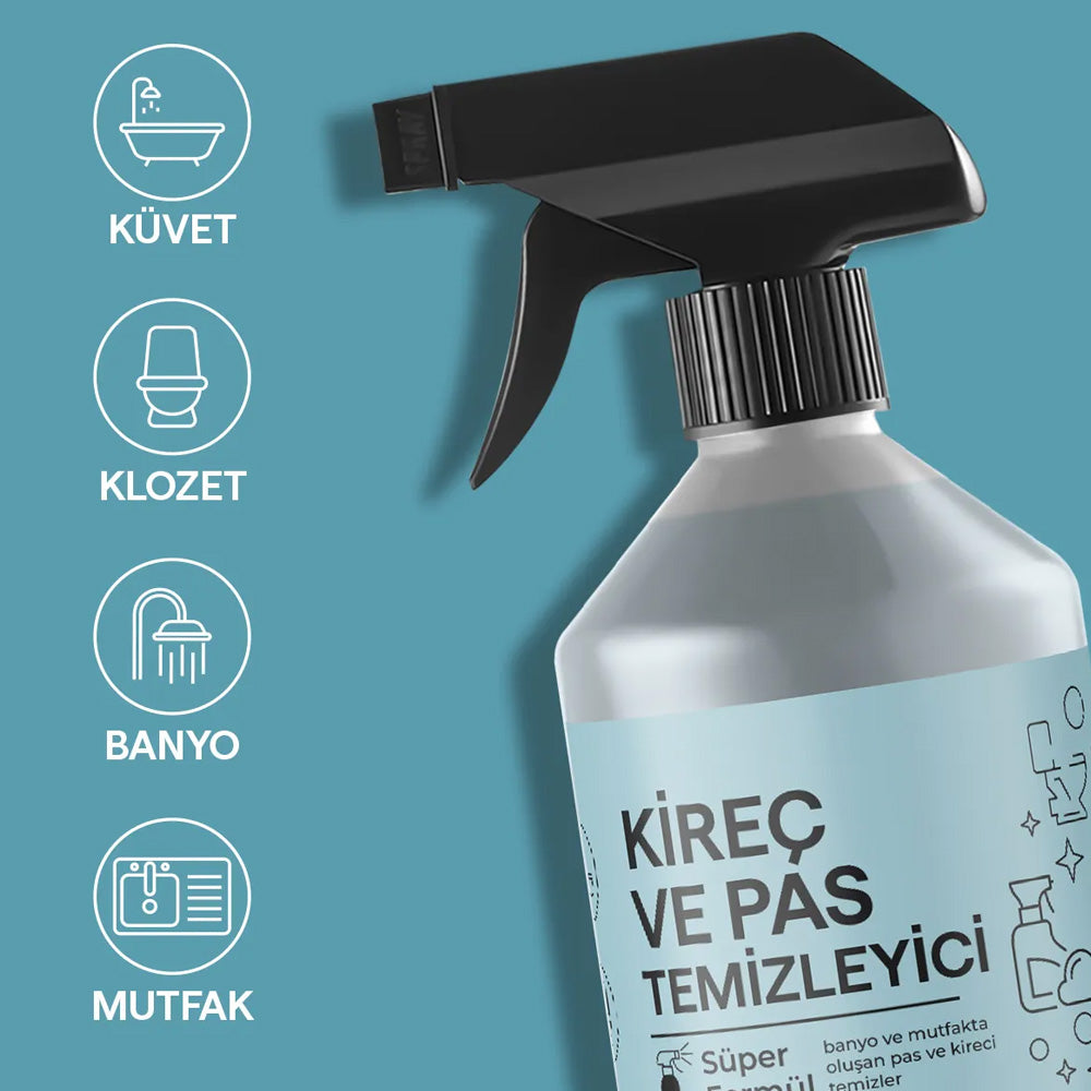 Ultra Güçlü, Banyo, Mutfak İnatçı Pas ve Kireç Temizleyici Anında Etkili Formül
